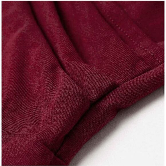 Casual Short Sleeve Surplice V Neck Faux Wrap T-Shirt Swing Dress SIZE L NWT - Picture 3 of 16